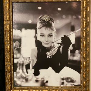 Audrey Hepburn Print in Gold Frame